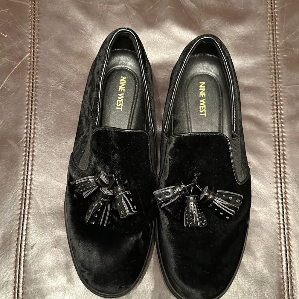 Nine West Sneakers - black velvet upper- size 9.5